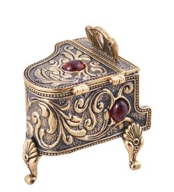 Народные промыслы AM-3881 Шкатулка «Рояль» (латунь, янтарь)