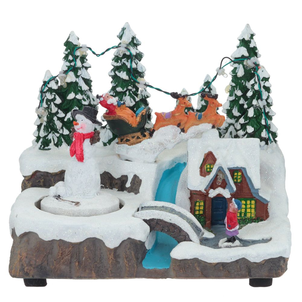 GAEM Фигурка декоративная "Рождество" (подсветка, движение, 3xAA, н/п), L19 W14,5 H16 см