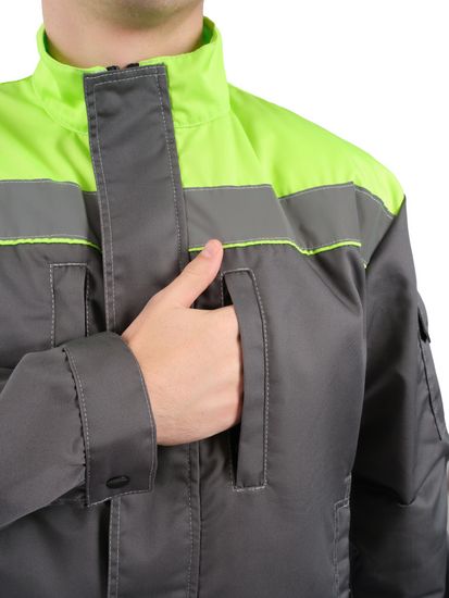 Куртка "Байкит" т.серый/лимонный