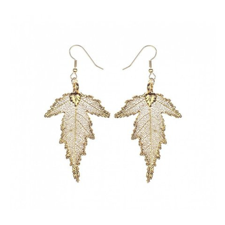 Серьги листья Ester Bijoux Шелковица LF57C-G BR