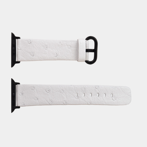 Ремешок для Apple Watch 40/41/42 mm из кожи страуса, белого цвета
