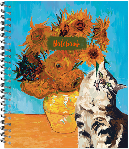 Тетрадь общая 96 листов на металлическом гребне "В стиле Ван Гога"