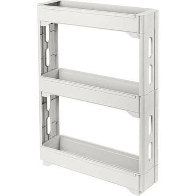 Этажерка Keeplex Regular на колесиках трехсекционная узкая 53,7,3х71 см белое облако