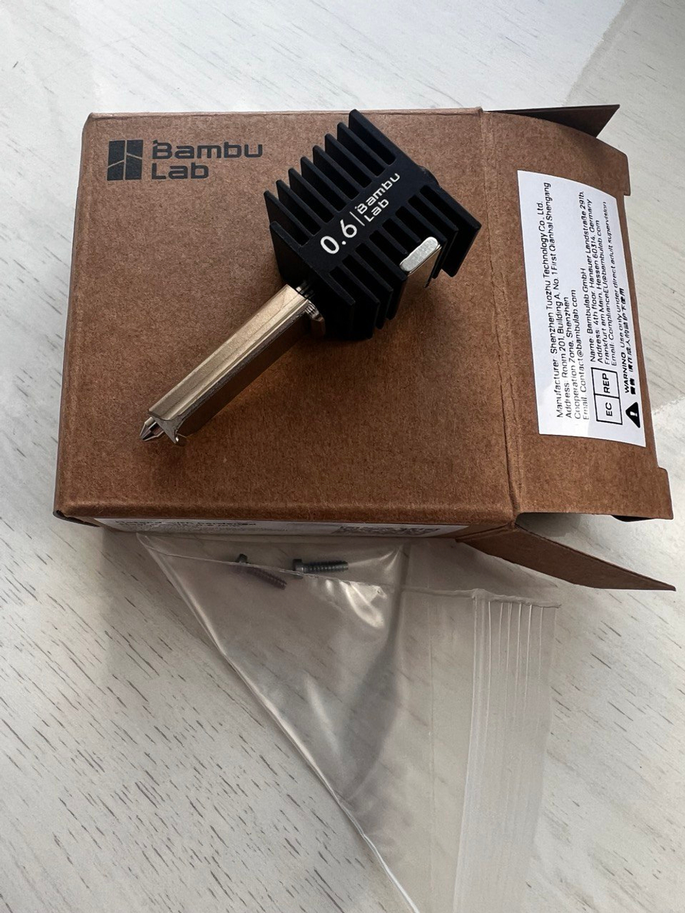 Хотэнд с соплом 0,6 мм из закаленной стали для 3Д принтера Bambu Lab A1/A1 mini (FAH020)