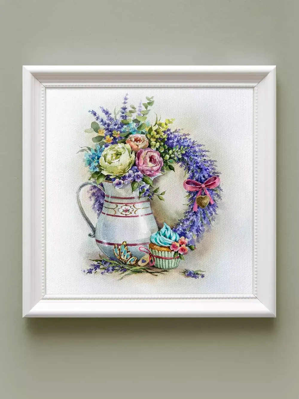 Картины на стену интерьерные на холсте 4 шт, 23*23 см