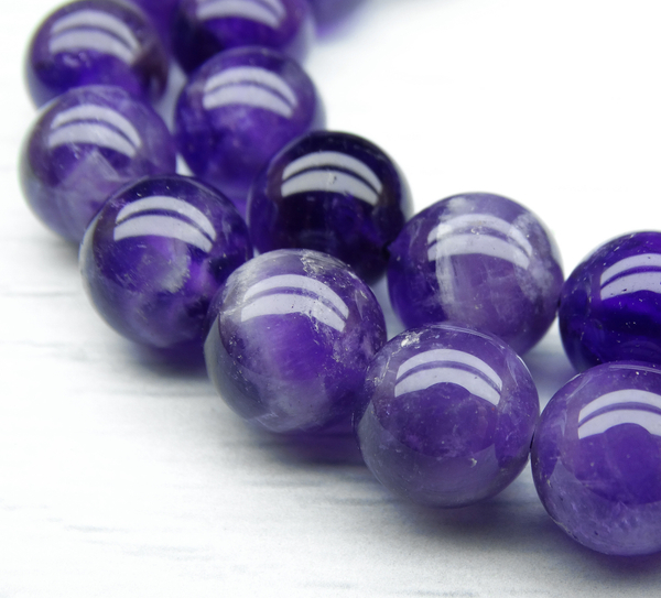 ПК095НН10 Бусины из природного камня Аметист шевронный, размер: 10 мм, 3 шт.