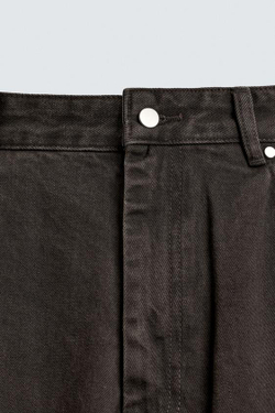 ZARA ДЖИНСЫ WIDE FIT, КОРИЧНЕВЫЙ