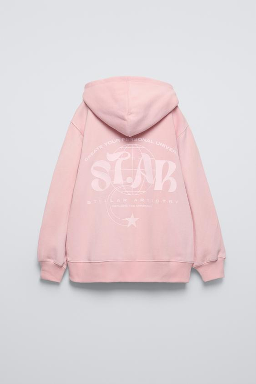 ZARA ХУДИ С НАДПИСЬЮ, РОЗОВЫЙ