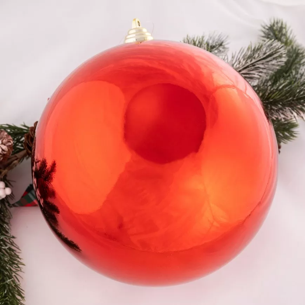 Шар пластиковый глянцевый 500 мм., красный, ЕлкиТорг (150901)