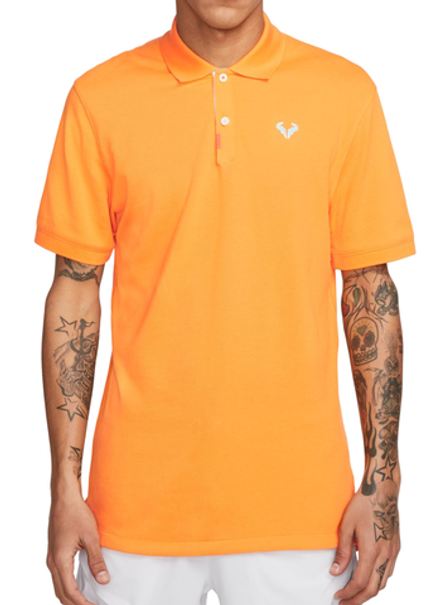 Мужское теннисное поло Nike Rafa Slim Polo - vivid orange/white/baltic blue