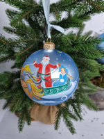 Шар стеклянный "Тройка", ручная роспись