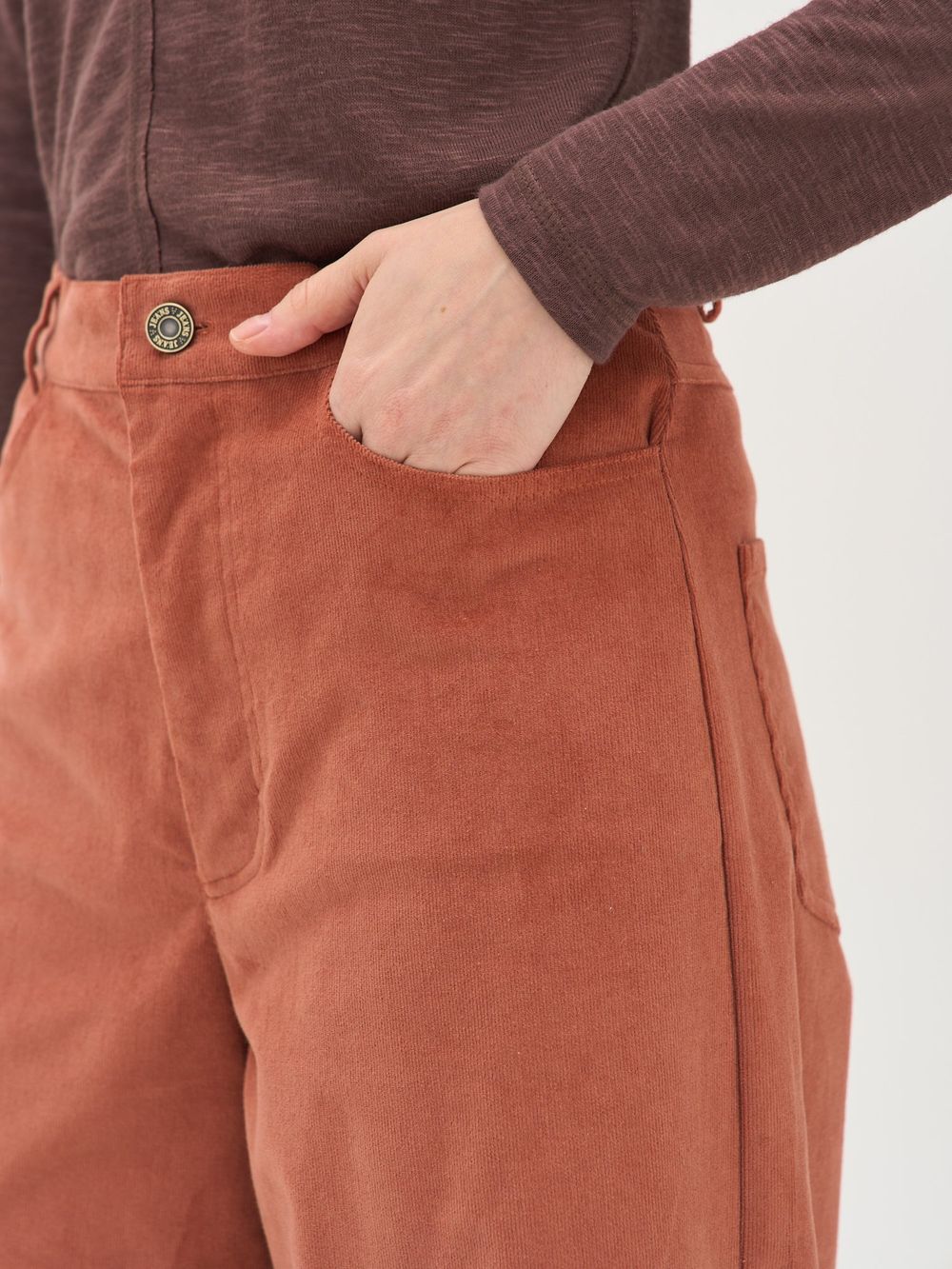 Брюки вельветовые "Терракот" женские