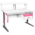 Растущая парта СУТ 25 с задними полками СУТ.15.240 и навесной тумбой (1200×880 мм)