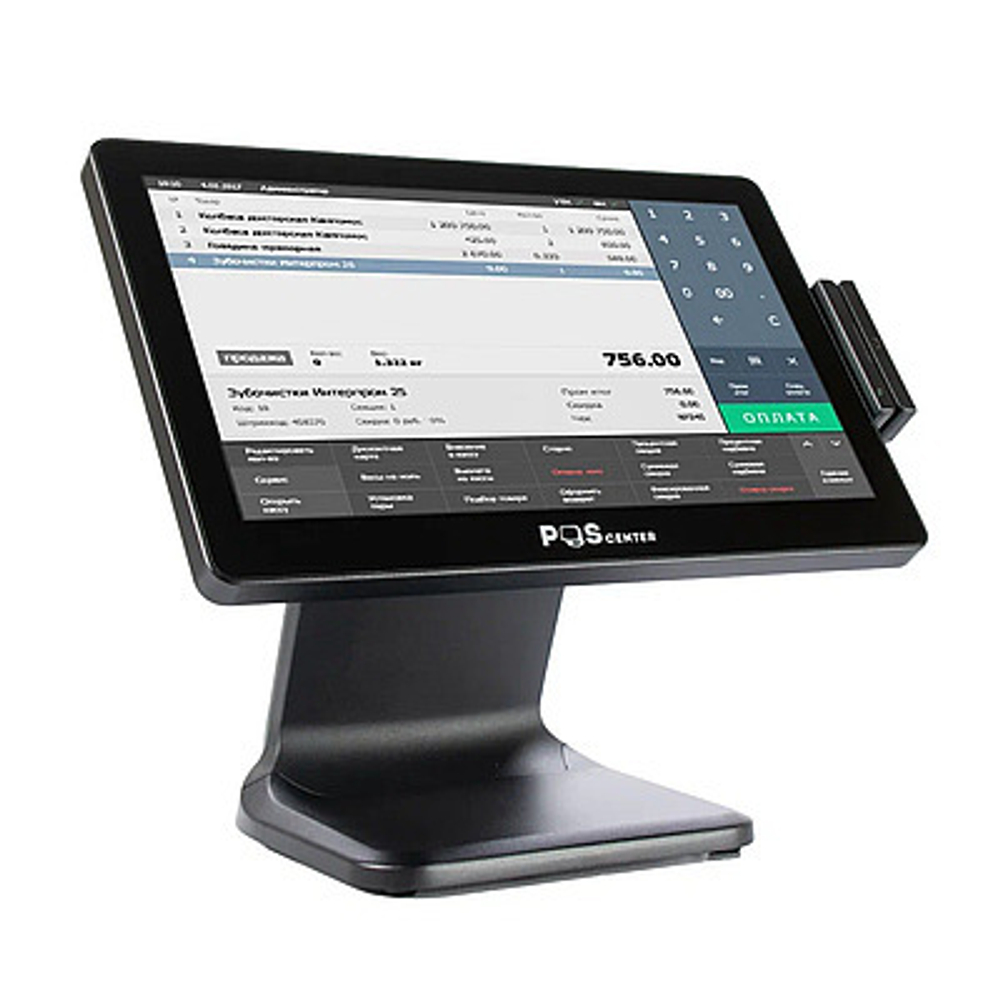 POS-моноблок POScenter POS90NS (15.6",PCAP,J3455,RAM 4Gb,SSD 128Gb, MSR) без ОС