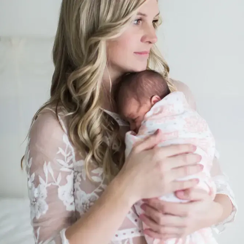 SwaddleDesigns Набор пеленок муслин 3 шт. - Heavenly Floral Pinks with Touch of Gold Shimmer