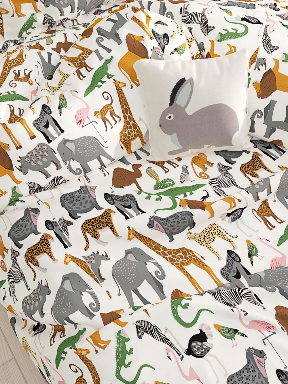 Простынь на резинке Сказка "Animals" 90х200 см,бязь