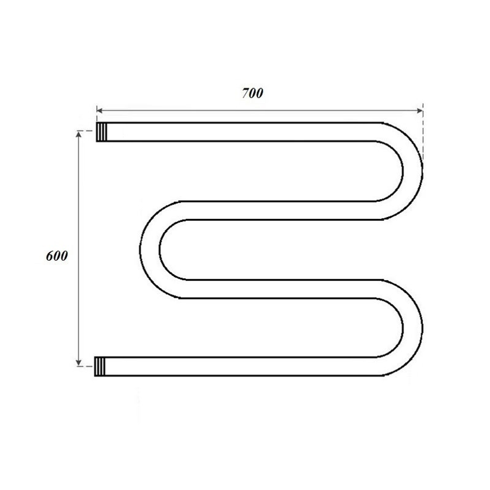 Полотенцесушитель водяной Point PN37667 600x700 М-образный (1"), хром
