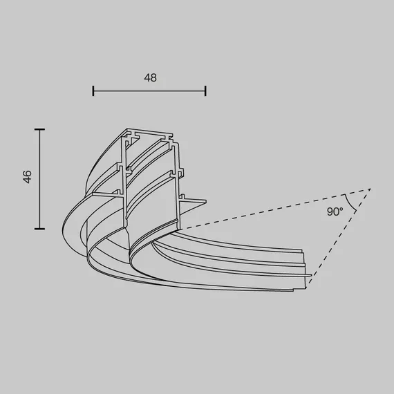 Коннектор радиусный R300 Exility встраиваемый под ГКЛ 12,5 мм, белый Technical tra044-angle.12w