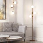 Напольный светильник со стеклянными плафонами 01383/3 латунь