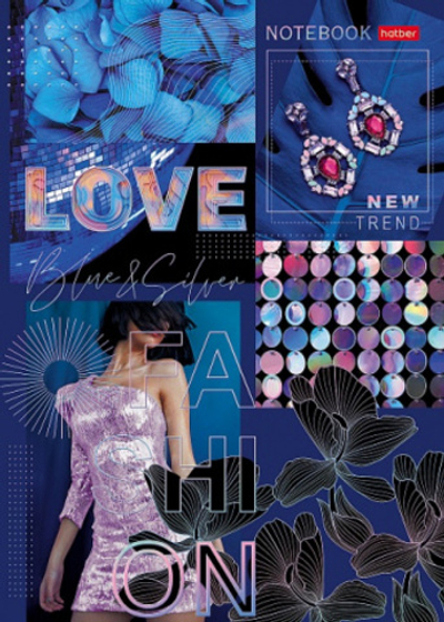 Бизнес-блокнот 80л А4ф 210х290мм 5-цв. блок клетка тв.переплет мат.ламин. 3D фольга-FASHION-, РОССИЯ