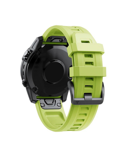Ремешок QuickFit 20 мм для Garmin Fenix 7S, Fenix 6S, Fenix 5S, Instinct 2S, Epix Pro Gen 2 (42 mm) силиконовый быстросъемный (Лайм)