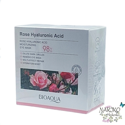 Патчи гелевые для век BIOAQUA Rose Hyaluronic Acid Moisturizing Eye Mask от тёмных кругов и мешков под глазами, 60 шт.