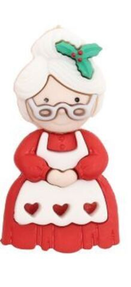 9499 Пуговица 'Миссис Клаус' пластик, размер 35x17 мм