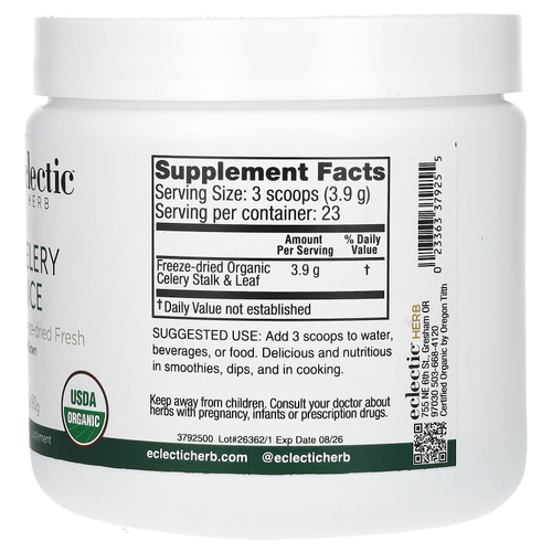 Eclectic Herb, сок сельдерея, 90 г (3,2 унции)