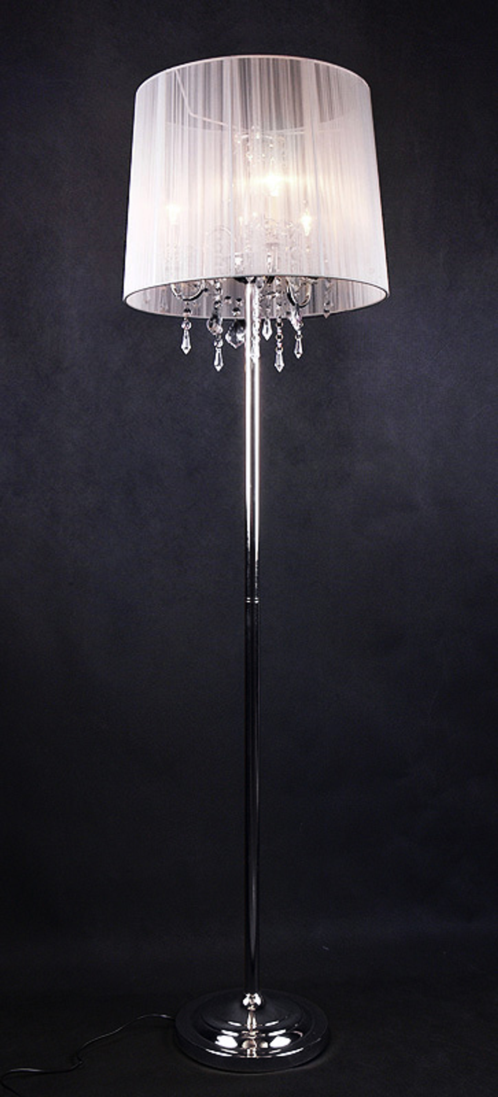 Торшер 2045/3 хром/белый