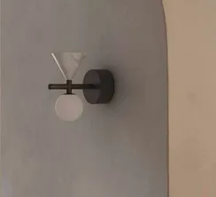 Настенный светильник Oneta черный металл / белый мрамор