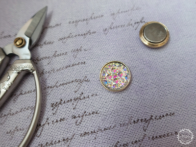 Двойной магнит для прихвата канвы "Кристаллы", шампань