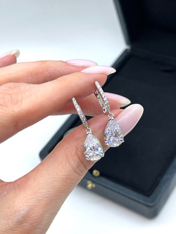 Серьги капли обсыпка мини
