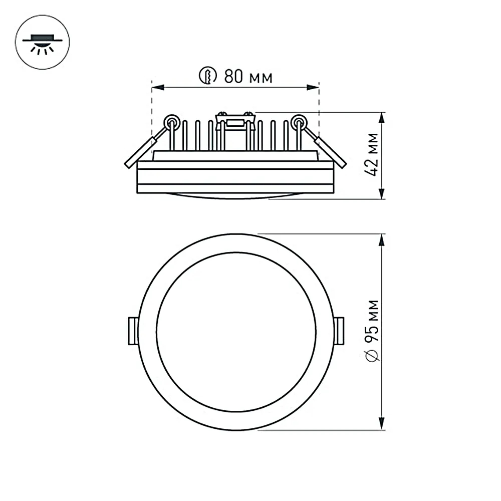 Светодиодная панель LTD-95SOL-10W Warm White (Arlight, IP44 Пластик, 3 года) 017985