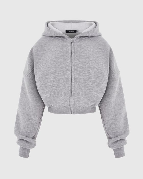 zip худи warm, серый меланж
