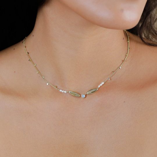 Колье Franck Herval, Palma, с кристаллом и жемчугом, FH26.1-15-64613 (золотистый)