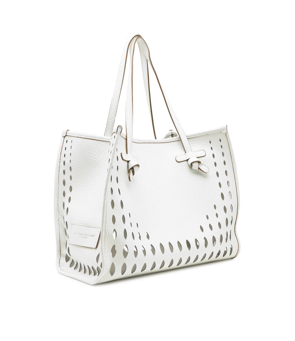 Кожаная сумка-шопер + поясная сумка GIANNI CHIARINI - белый(BS 10830 TKLFOR)