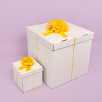 Бант-шар в желтом цвете, лаковый, 21 см/ 36 см