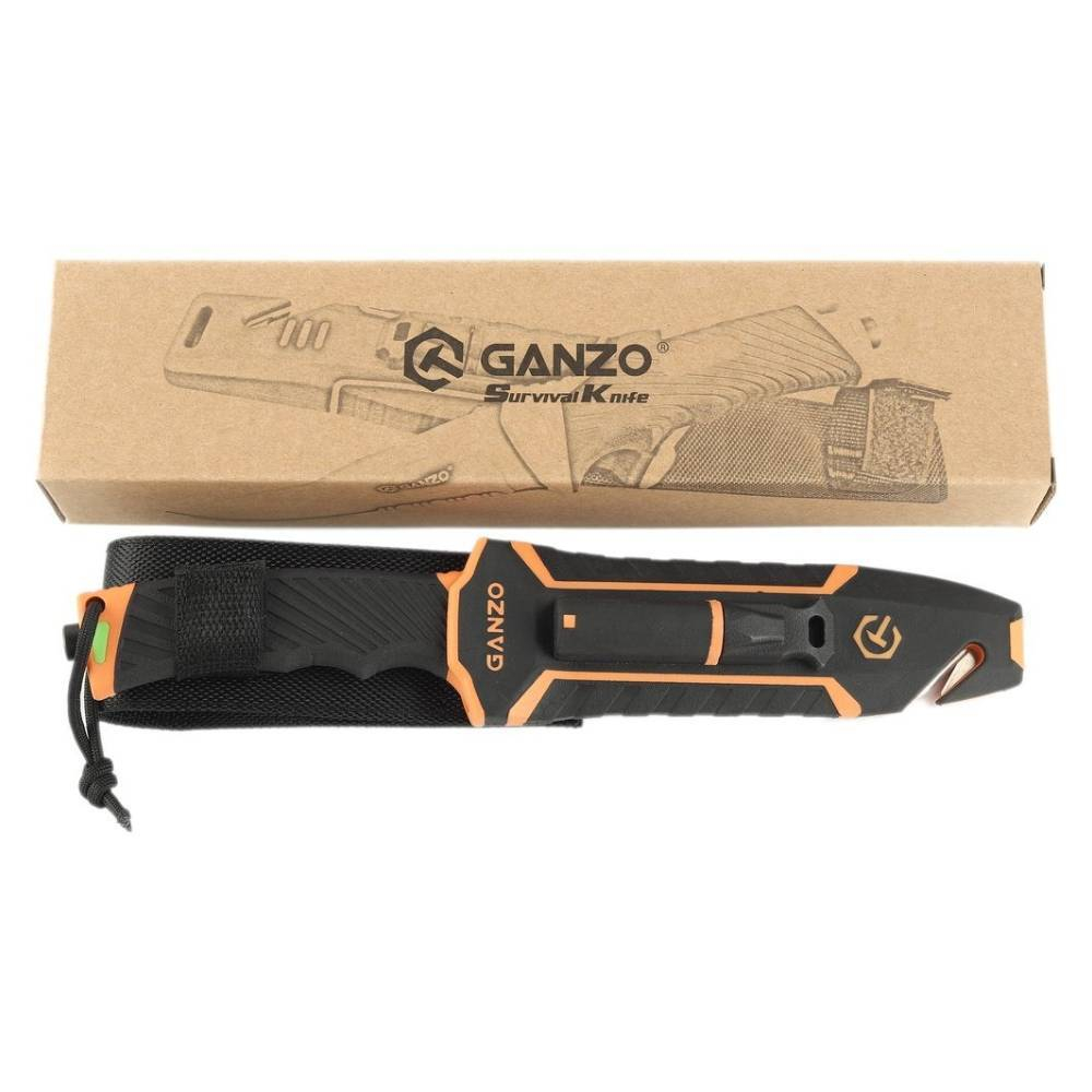 Нож туристический Ganzo G8012-OR с паракордом, G8012V2-OR