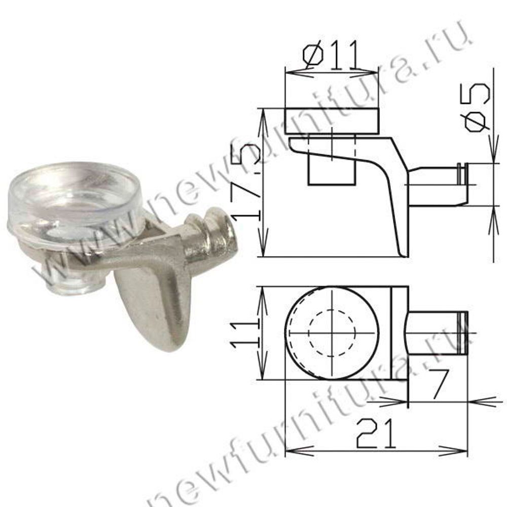 Полкодержатель 5х7 с амортизатором 37110.001 (мф-4498)