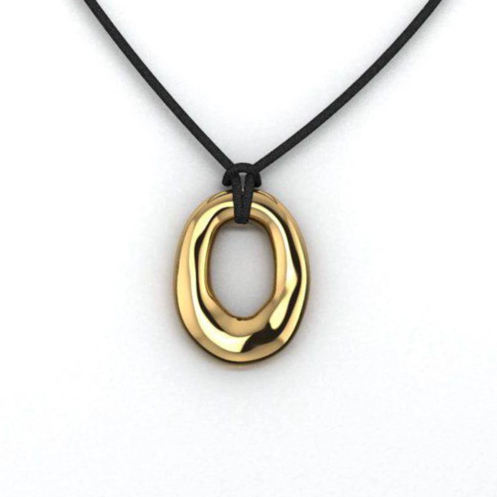 Колье EVA OVAL PENDANT на черном шнурке