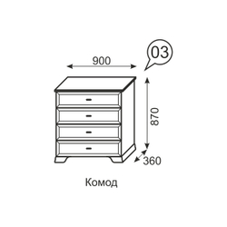 Комод высокий Венеция 03