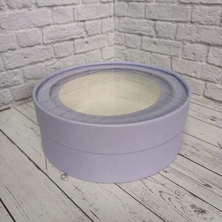 Коробка ШАЙБА с ПЭТ-крышкой 18*6 БЛЕДНО-ФИОЛЕТОВЫЙ