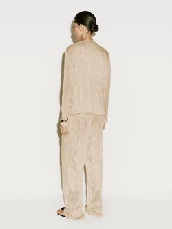 Massimo Dutti Струящиеся брюки в складку - Limited Edition, ванильный