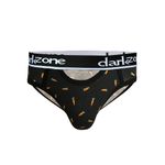 Мужские трусы брифы с вырезом черные с принтом "морковки" DARKZONE DZN6260