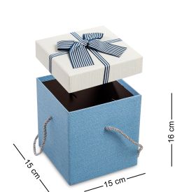 WG-10/1-B Коробка подарочная «Куб» цв.голуб./бел.