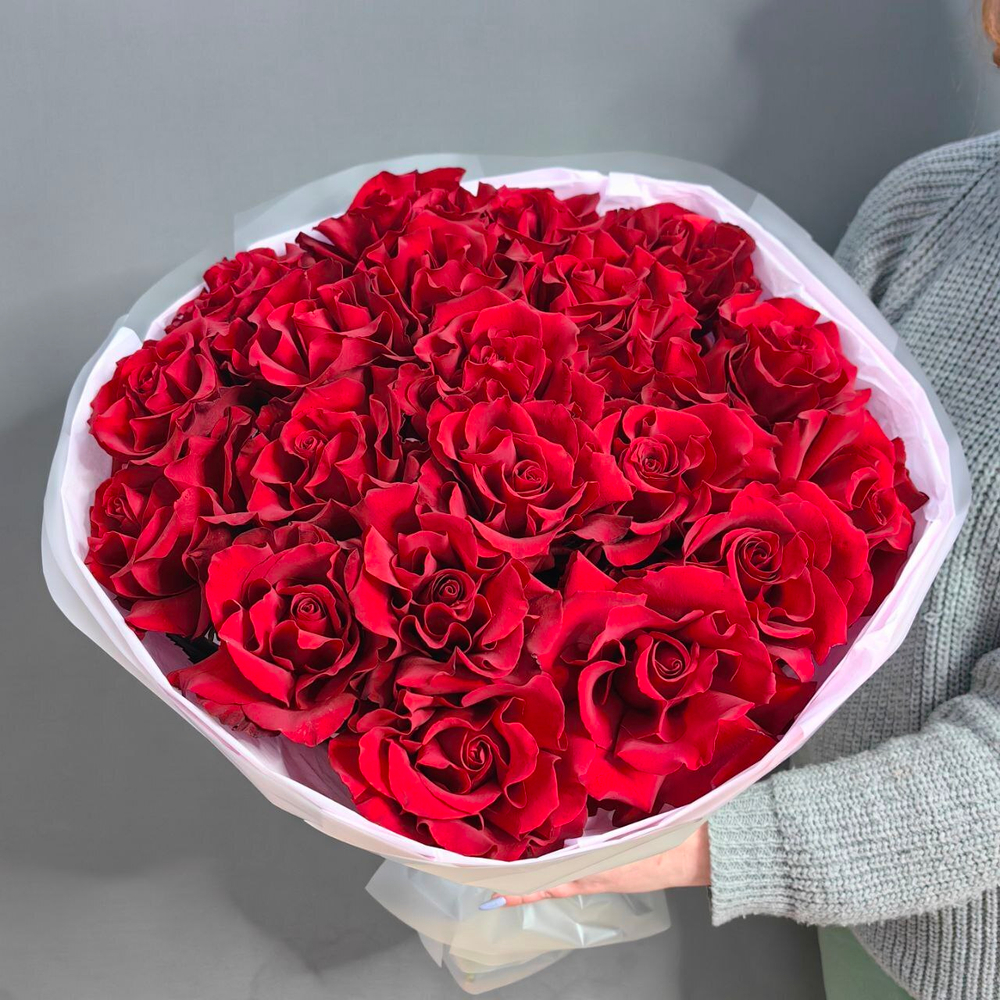 Букет из 21 французской розы сорта "Эксплорер"