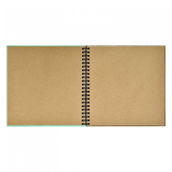 Скетчпад 195х195 мм, 48 л, блок - белый офсет, зелёный офсет, крафт-бумага 80 г/м², арт. 62826