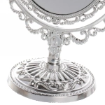 Зеркало настольное в пластиковой оправе «Версаль - Овал», цвет серебро, двухстороннее, 24.5см