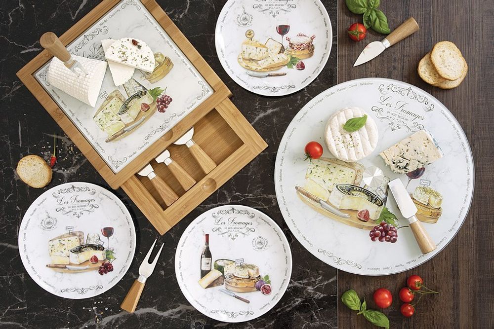 Набор закусочных тарелок Fromage (цветной), 19 см, 4 шт