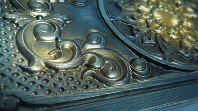 Нарды-шашки Восток 25 (Бирюза, позолота (нарды, шашки))